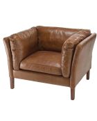 Fauteuil milano vintage cuir gaston marron - 108x84x78 cm