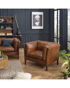 Fauteuil milano vintage cuir gaston marron - 108x84x78 cm