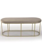 Banc velours agathe taupe - 105x36x42 cm