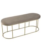 Banc velours agathe taupe - 105x36x42 cm