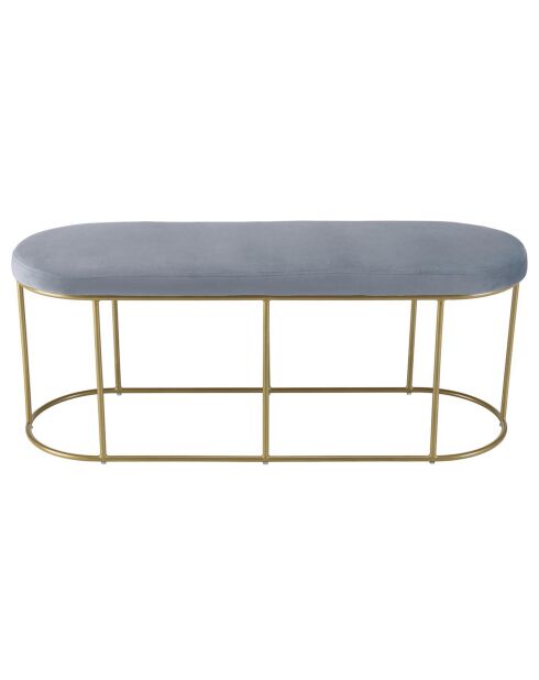 Banc velours agathe doré/gris - 105x36x42 cm