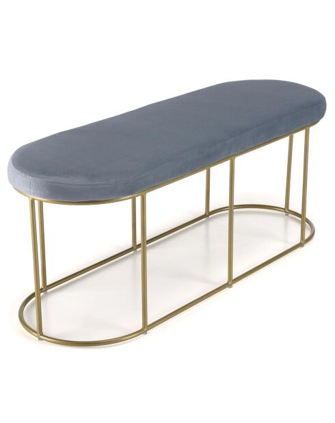 Banc velours agathe doré/gris - 105x36x42 cm