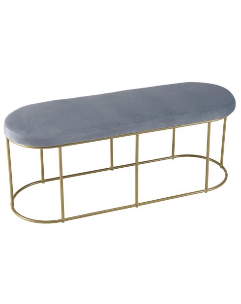 Banc velours agathe doré/gris - 105x36x42 cm