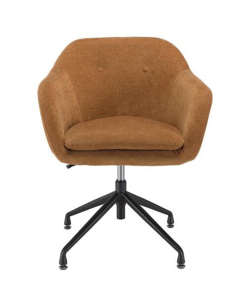 Fauteuil avec boutons agathe orange - 65x62x82 cm