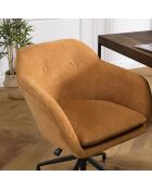 Fauteuil avec boutons agathe orange - 65x62x82 cm