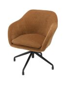 Fauteuil avec boutons agathe orange - 65x62x82 cm