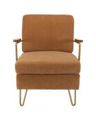 Fauteuil lounge avec accoudoirs agathe orange - 62x75x74 cm