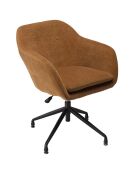 Fauteuil avec boutons agathe orange - 65x62x82 cm