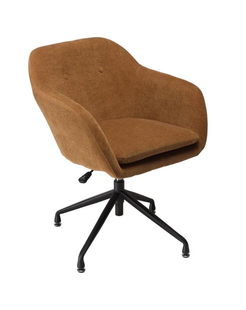 Fauteuil avec boutons agathe orange - 65x62x82 cm