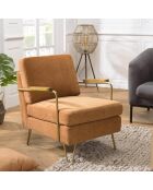 Fauteuil lounge avec accoudoirs agathe orange - 62x75x74 cm