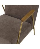 Fauteuil lounge accoudoirs agathe taupe/doré - 59x76x72 cm