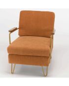 Fauteuil lounge avec accoudoirs agathe orange - 62x75x74 cm