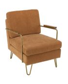 Fauteuil lounge avec accoudoirs agathe orange - 62x75x74 cm