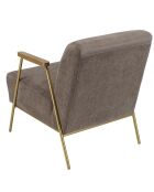 Fauteuil lounge accoudoirs agathe taupe/doré - 59x76x72 cm