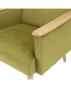 Fauteuil velours accoudoirs agathe vert clair - 71x76x79 cm