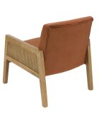 Fauteuil velours accoudoirs agathe orange - 58x68x70 cm