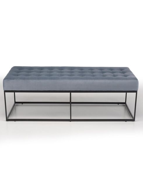 Banc en velours agathe bleu clair  - 120x47x42 cm