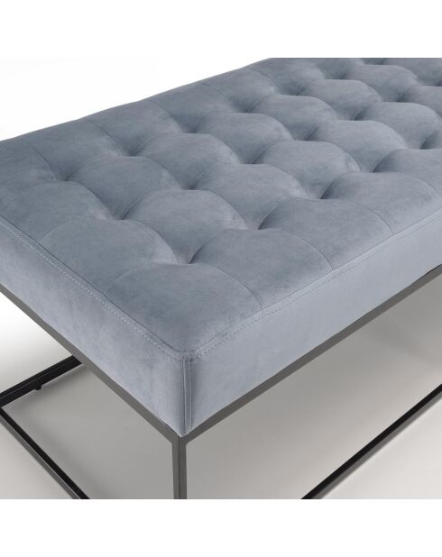 Banc en velours agathe bleu clair  - 120x47x42 cm