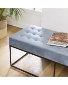 Banc en velours agathe bleu clair  - 120x47x42 cm