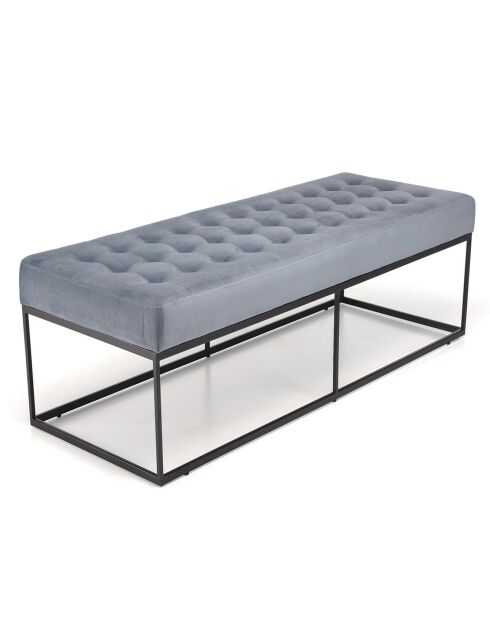 Banc en velours agathe bleu clair  - 120x47x42 cm