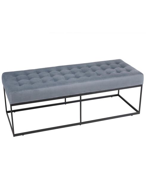 Banc en velours agathe bleu clair  - 120x47x42 cm