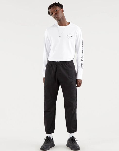 Pantalon Jogger en Coton et Chanvre noir