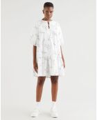 Robe en Coton Isla squiggles blanche