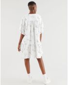Robe en Coton Isla squiggles blanche