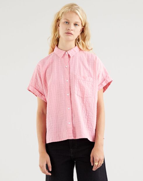 Chemise en Lin & Coton Laney Down Peony rose