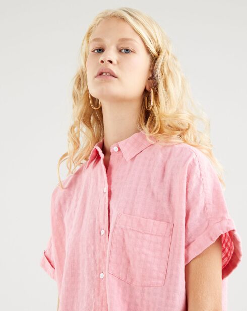 Chemise en Lin & Coton Laney Down Peony rose