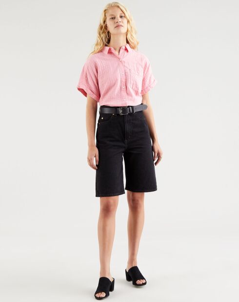 Laney Down Peony roze overhemd van linnen en katoen