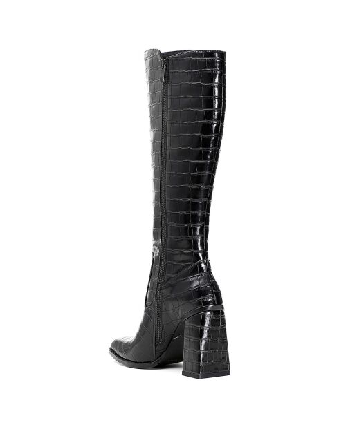 Bottes Crocco noires - Talon 9 cm