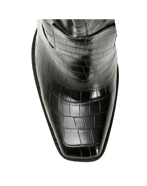 Bottes Crocco noires - Talon 9 cm