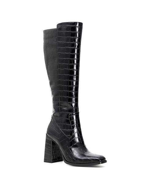 Bottes Crocco noires - Talon 9 cm