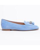 Mocassins en Velours de Cuir Slipknot Signature bleu ciel