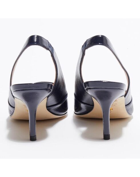 Slingbacks en Cuir Leilana bleu foncé - Talon 7.5 cm