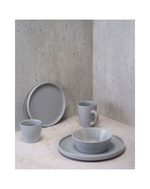 12 Mugs Punto gris - 24 cl