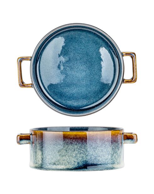 4 Bols à soupe Quintana en porcelaine bleus- D.17x13.5x5 cm