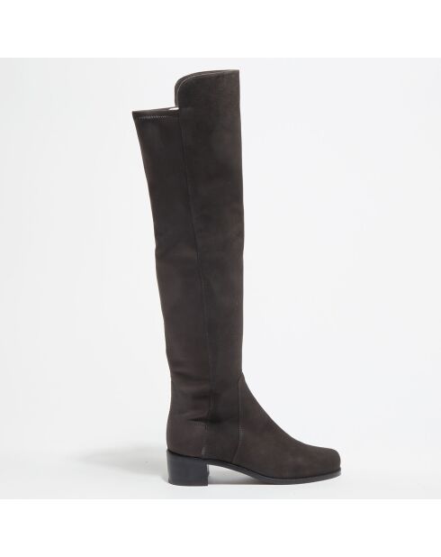 Bottes en Velours de Cuir & Textile Reserve chocolat