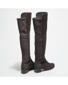 Bottes en Velours de Cuir & Textile Reserve chocolat