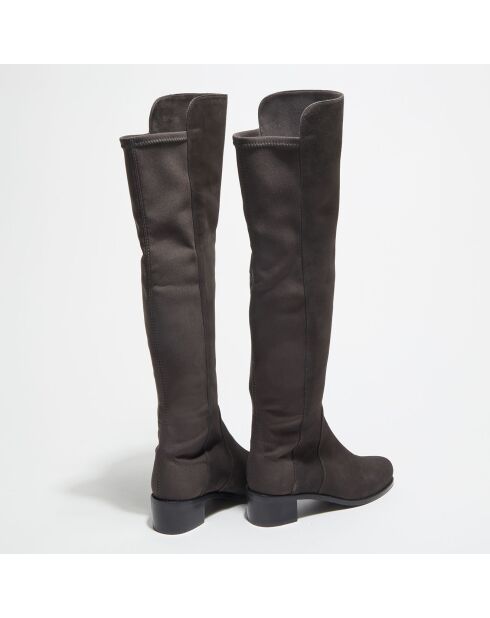 Bottes en Velours de Cuir & Textile Reserve chocolat