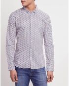 Chemise ajustée Caster blanc/multicolore