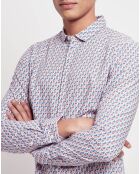 Chemise ajustée Caster blanc/multicolore