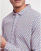 Chemise ajustée Caster blanc/multicolore