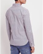 Chemise ajustée Caster blanc/multicolore