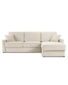 Canapé d'angle droit convertible avec coffre de rangement portia 4 places beige - 278x186x92 cm
