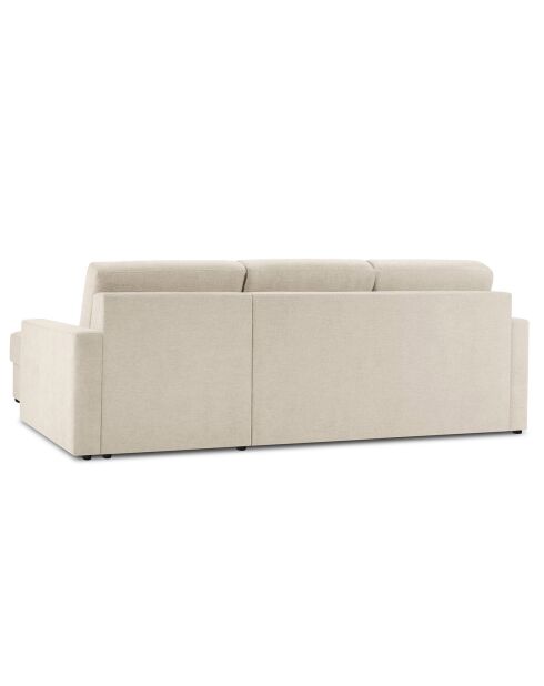 Canapé d'angle droit convertible avec coffre de rangement portia 4 places beige - 278x186x92 cm