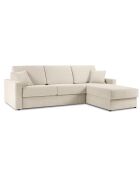 Canapé d'angle droit convertible avec coffre de rangement portia 4 places beige - 278x186x92 cm