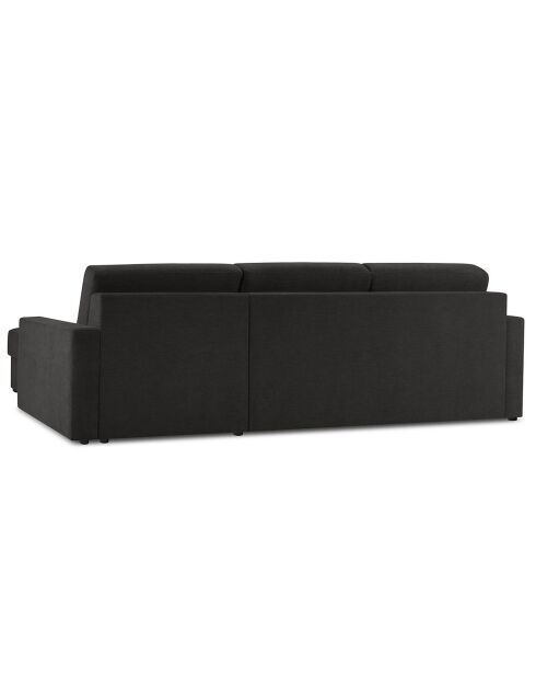 Canapé d'angle droit convertible avec coffre de rangement portia 4 places noir - 298x186x92 cm