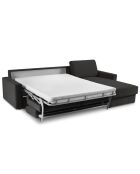Canapé d'angle droit convertible avec coffre de rangement portia 4 places noir - 298x186x92 cm